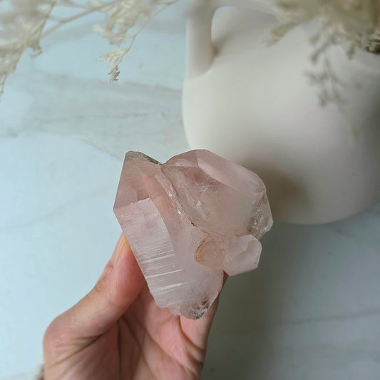 Pink Himalayan Samadhi Lemurian Quartz Crystal High Quality India Small