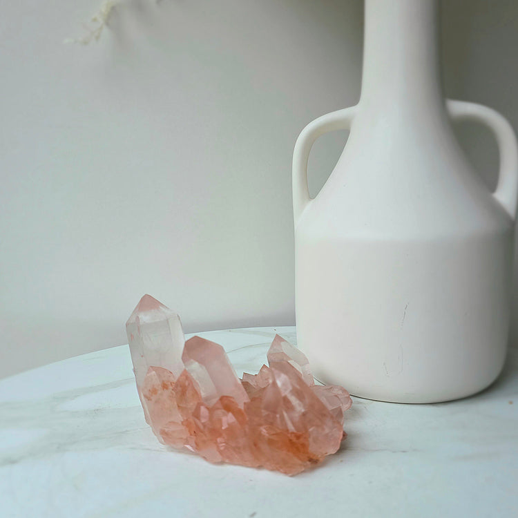 Pink Himalayan Samadhi Lemurian Quartz Crystal Collectors Piece High Quality India Large