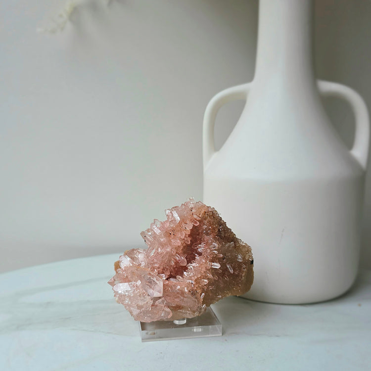 Pink Himalayan Samadhi Lemurian Quartz Crystal Collectors Piece High Quality India Large
