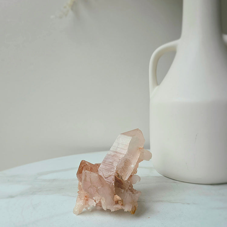 Pink Himalayan Samadhi Lemurian Quartz Crystal High Quality India Small