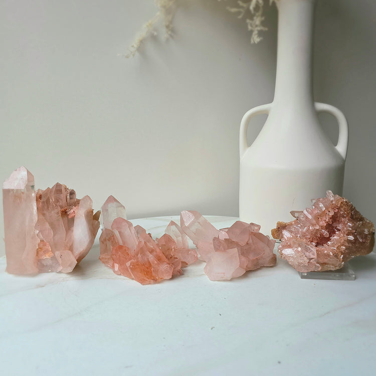Pink Himalayan Samadhi Lemurian Quartz Crystal Collectors Piece High Quality India Large