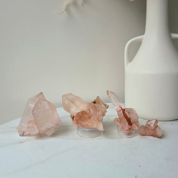 Pink Himalayan Samadhi Lemurian Quartz Crystal High Quality India Small