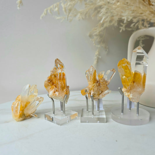 Rare Golden Columbian Lemurian Quartz Crystal Cluster AAA Collectors Piece