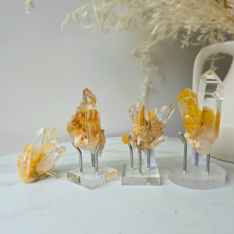 Rare Golden Columbian Lemurian Quartz Crystal Cluster AAA Collectors Piece