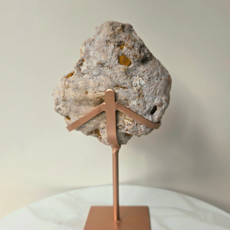 Pink Amethyst Crystal with Druzy Cluster Slab Slice High Quality on Stand Brazil Statement Piece 4