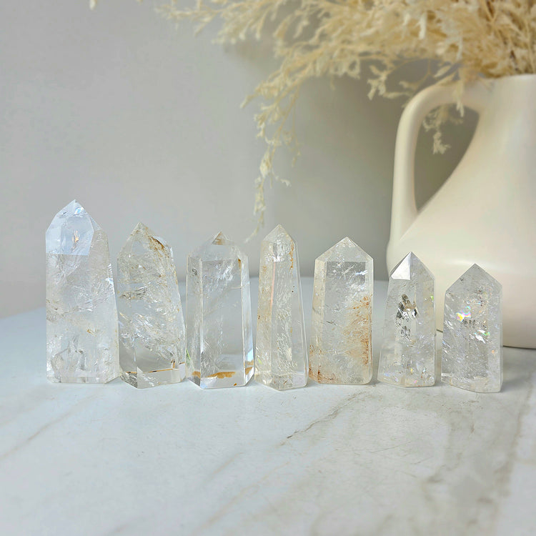 Clear Quartz Crystal Rainbow Point High Quality Large Brazil
