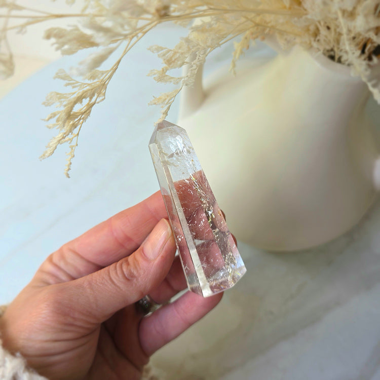 Clear Quartz Crystal Rainbow Point High Quality Large Brazil