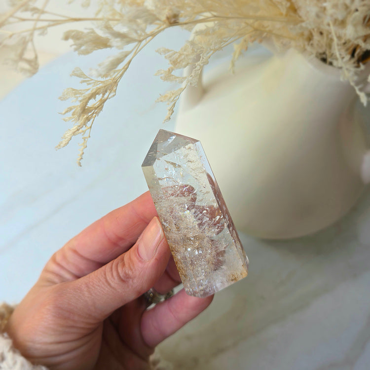 Clear Quartz Crystal Rainbow Point High Quality Large Brazil