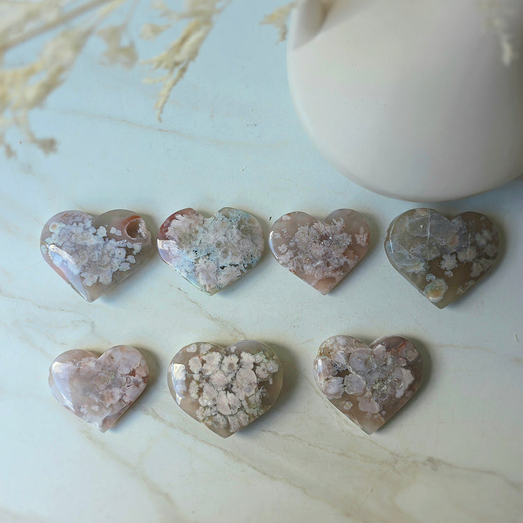 Flower Agate Crystal Heart Madagascar Large