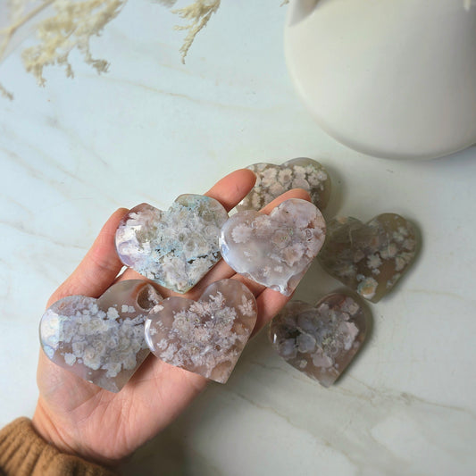 Flower Agate Crystal Heart Madagascar Large