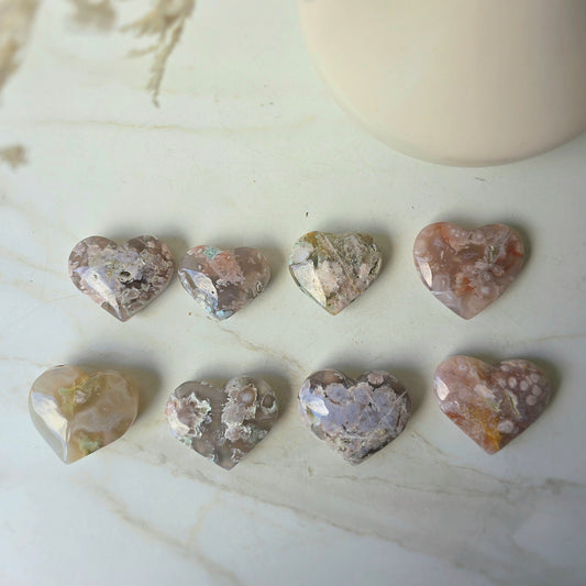 Flower Agate Crystal Heart Madagascar Small