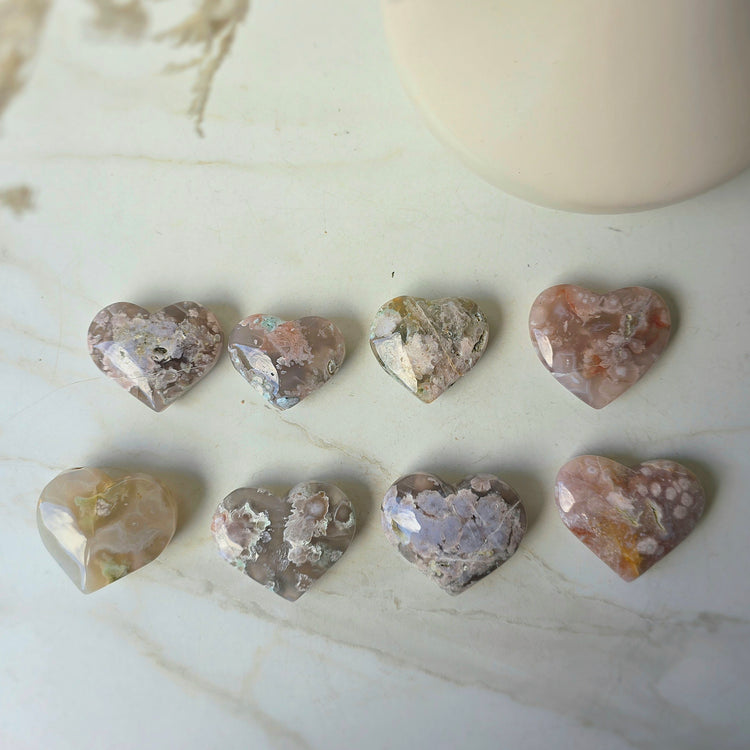 Flower Agate Crystal Heart Madagascar Small