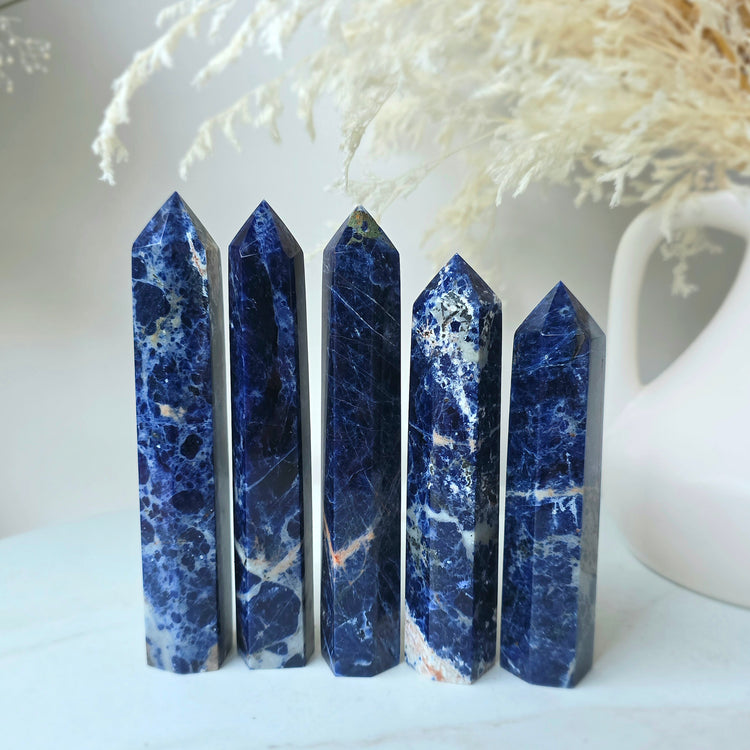 Sodalite Crystal Tower Point Obelisk High Quality Brazil