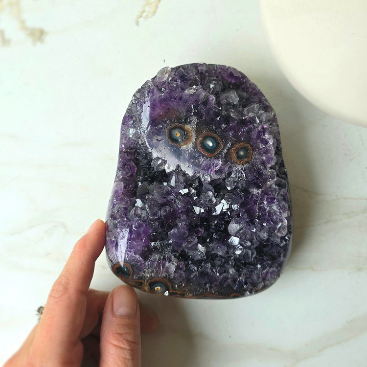 Amethyst Crystal with Stalactites High Quality on Stand