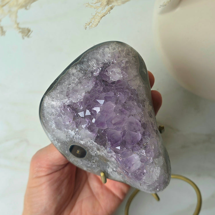 Amethyst Crystal with Stalactite High Quality on Stand