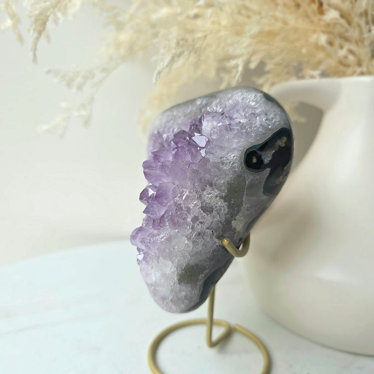 Amethyst Crystal with Stalactite High Quality on Stand