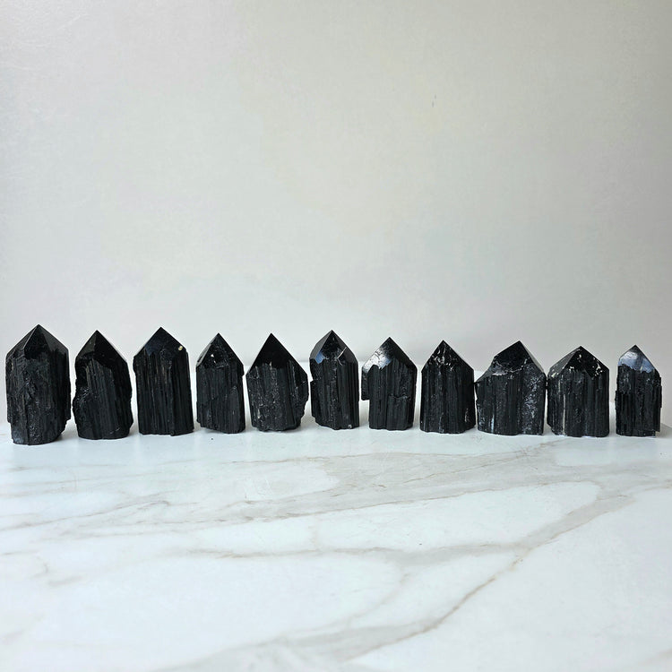 Black Tourmaline Crystal Rough Point Brazil High Quality