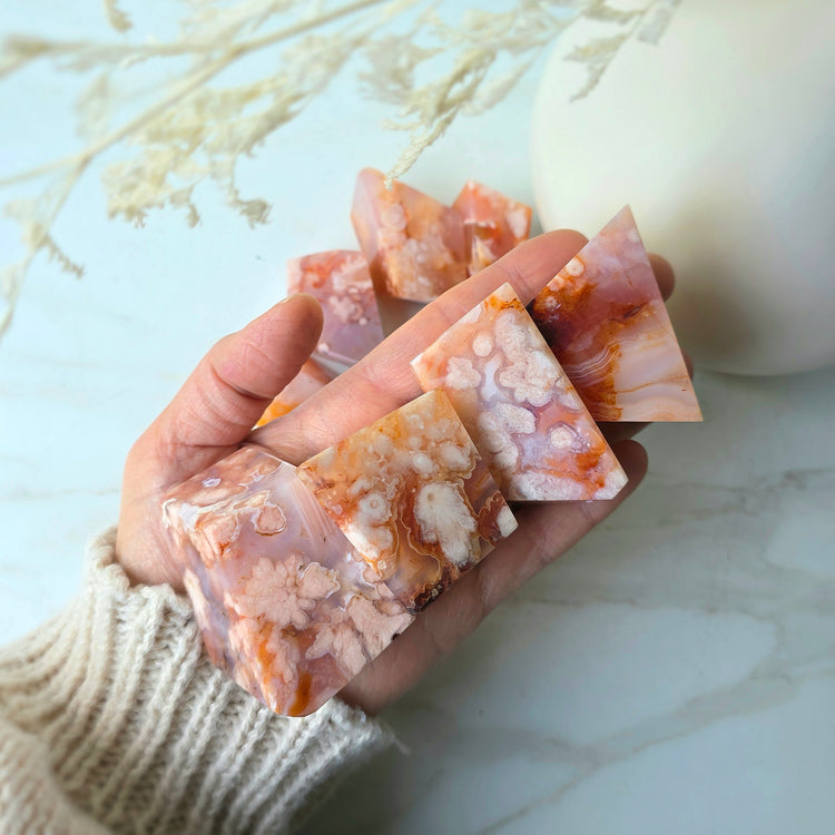 Carnelian Crystal with Flower Agate Crystal Freeform High Quality Madagascar