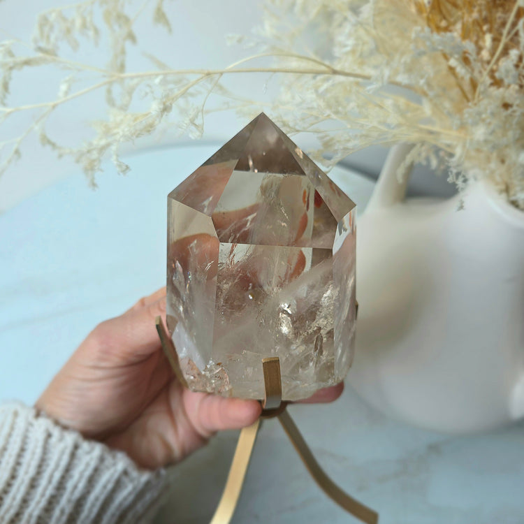 Natural Champaign Citrine Crystal Polished Point Collectors Grade High Quality Brazil