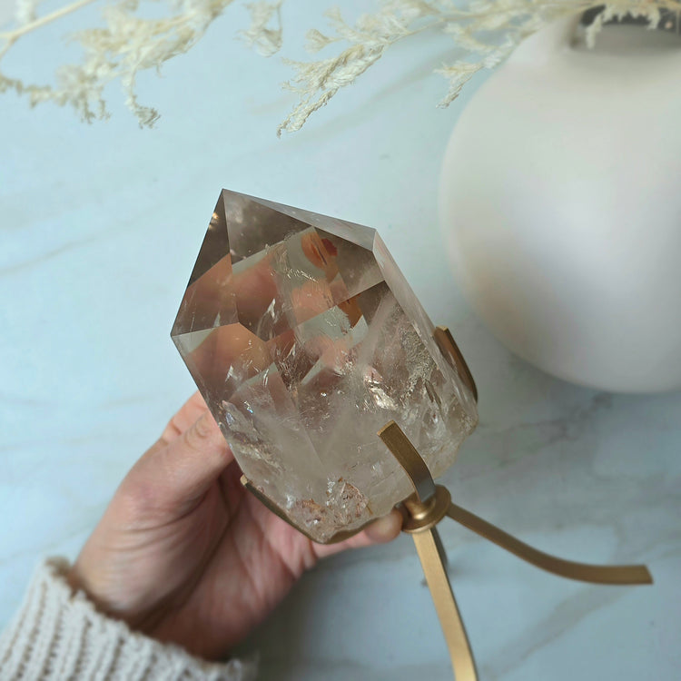 Natural Champaign Citrine Crystal Polished Point Collectors Grade High Quality Brazil