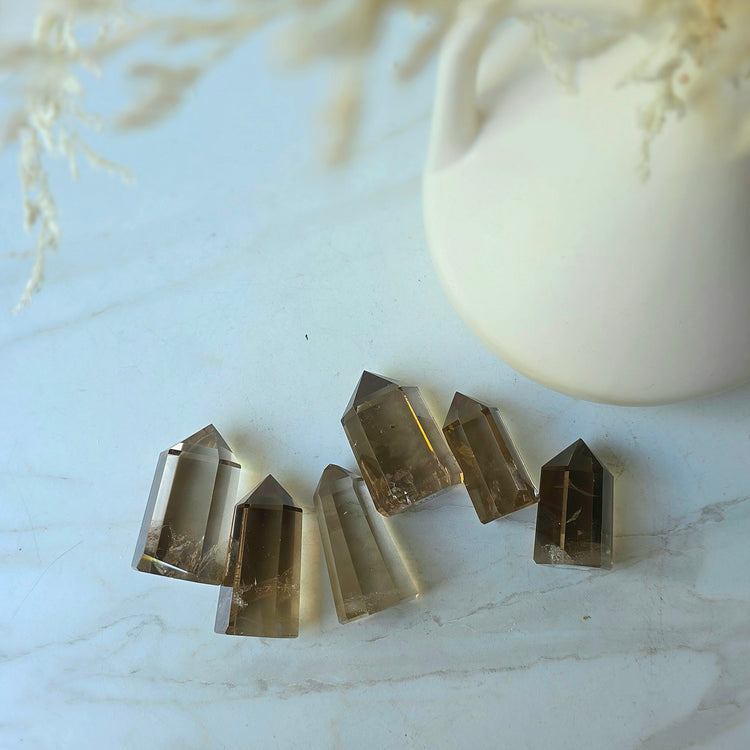 Natural Smokey Citrine Crystal Point High Quality Brazil