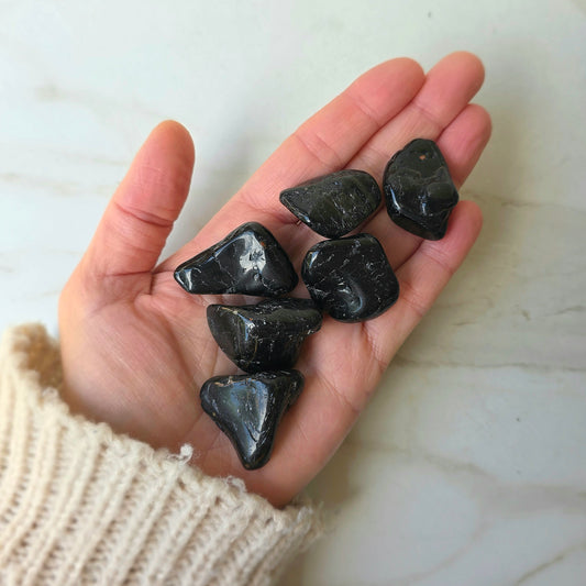 Black Tourmaline Crystal Tumbled Stone - Crystals and Me | Crystal Candles and Ethically Sourced Crystals