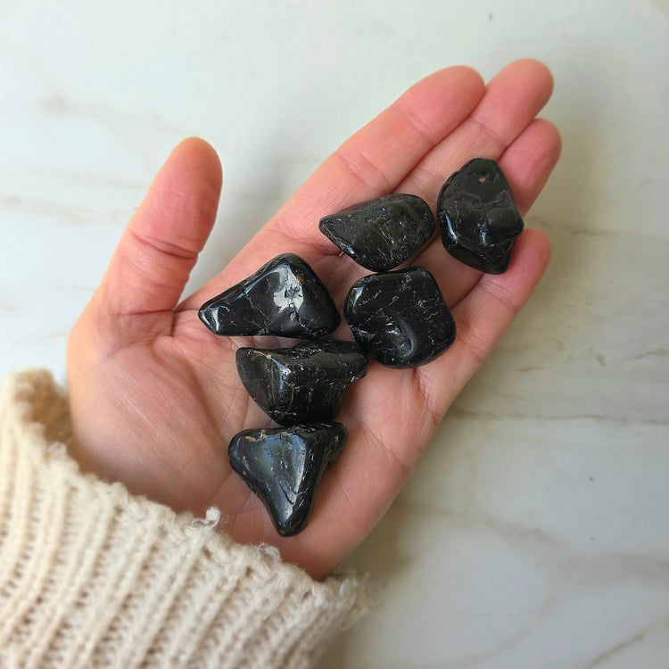 Black Tourmaline Crystal Tumbled Stone