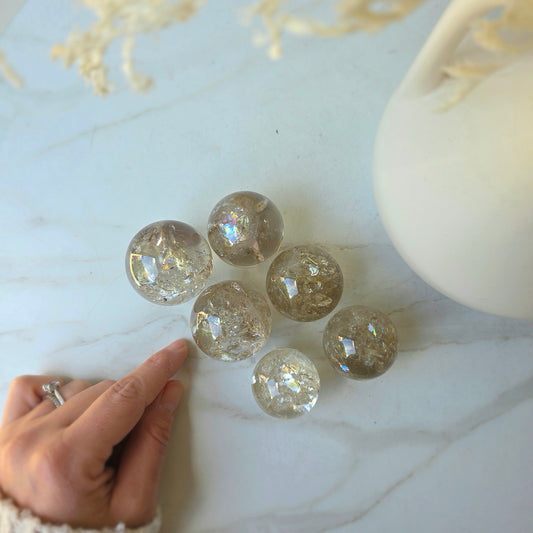 Natural Champaign Citrine Crystal Polished Sphere High Quality Brazil