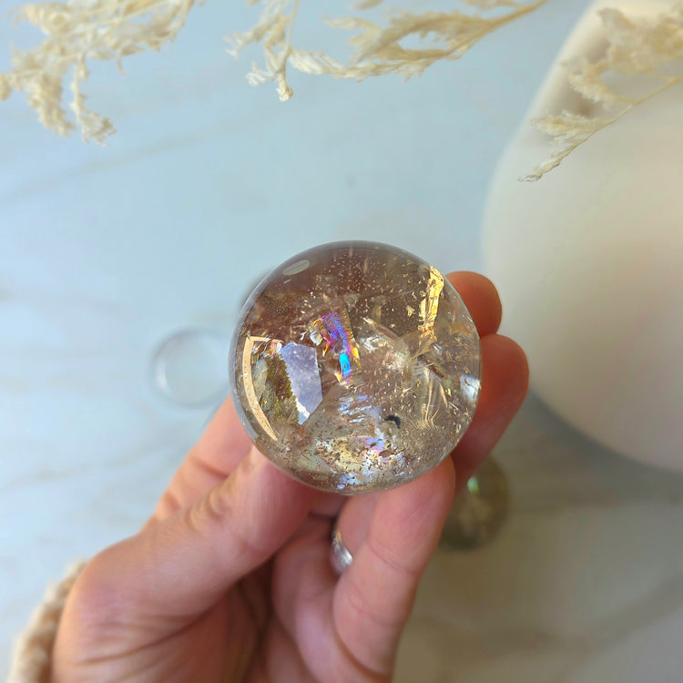 Natural Champaign Citrine Crystal Polished Sphere High Quality Brazil