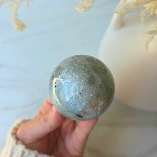 Green Moonstone Crystal Sphere High Quality on Stand - Crystals and Me | Crystal Candles and Ethically Sourced Crystals