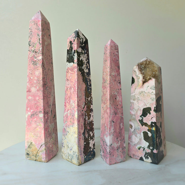 Rhodonite Crystal Tower Point Obelisk High Quality Peru