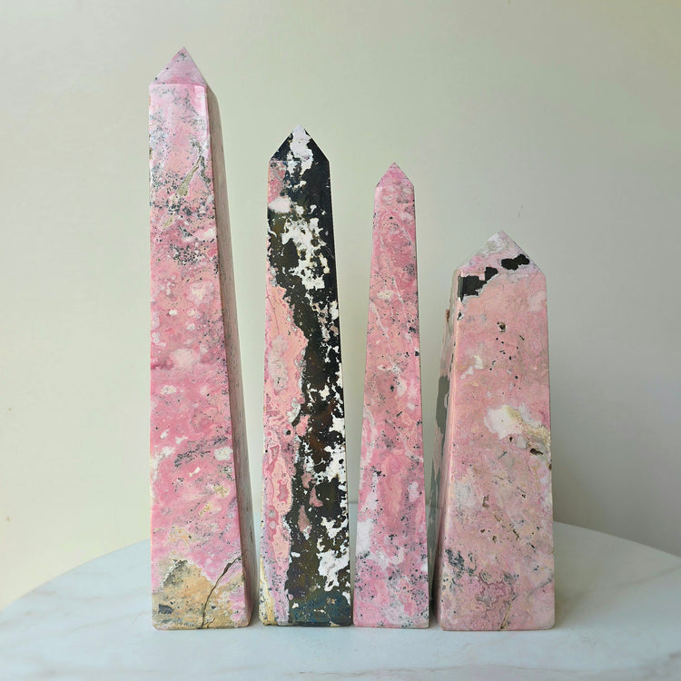 Rhodonite Crystal Tower Point Obelisk High Quality Peru