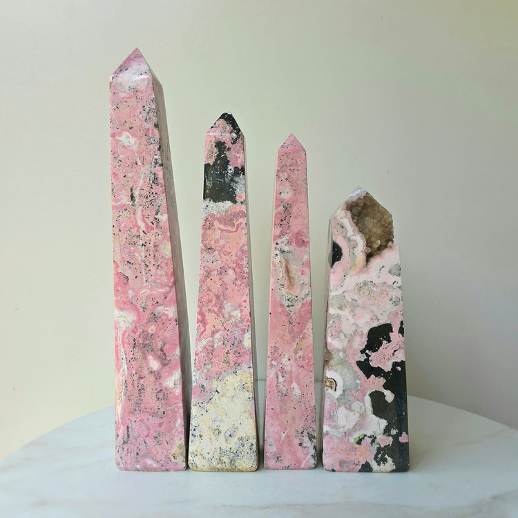Rhodonite Crystal Tower Point Obelisk High Quality Peru