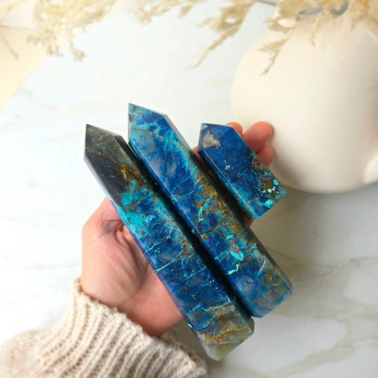 Chrysocolla Crystal Phoenix Stone Crystal Tower Point Obelisk High Quality