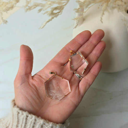Clear Quartz Faceted Jewellery Pendant