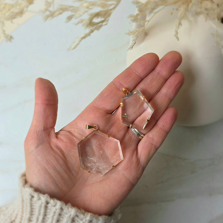Clear Quartz Faceted Jewellery Pendant