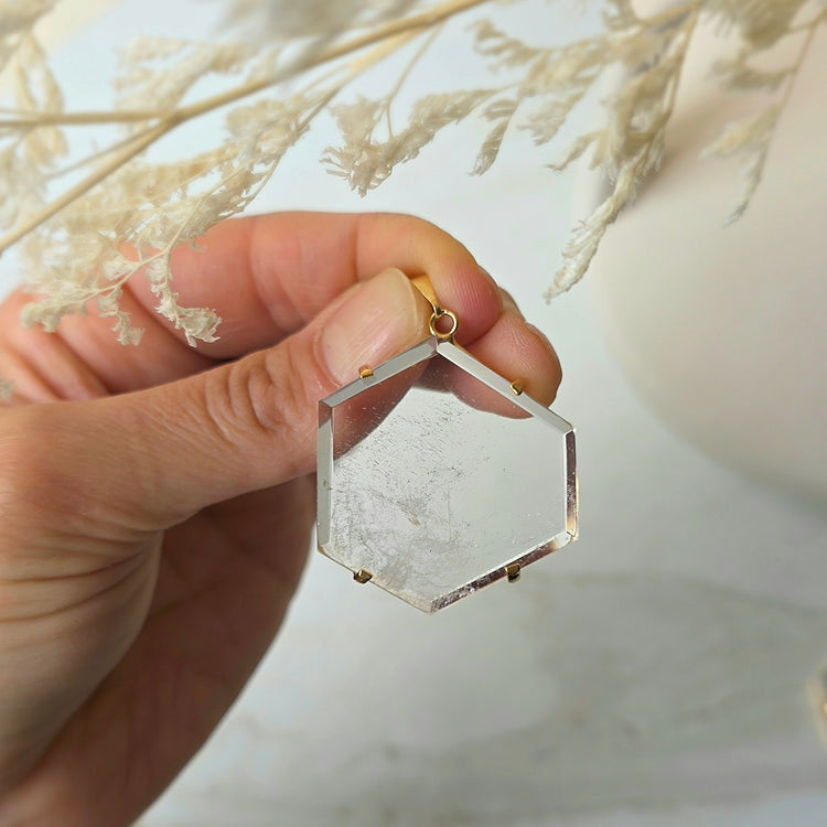 Clear Quartz Faceted Jewellery Pendant