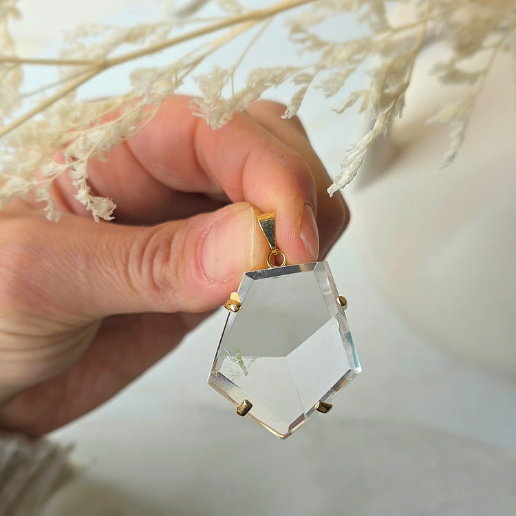 Clear Quartz Faceted Jewellery Pendant