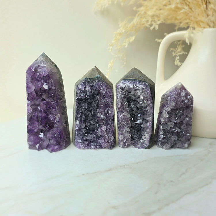 Amethyst Crystal Cluster Tower Point Obelisk Brazil