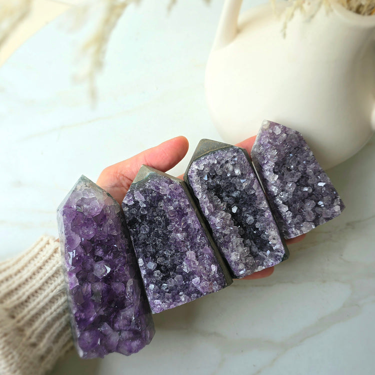 Amethyst Crystal Cluster Tower Point Obelisk Brazil