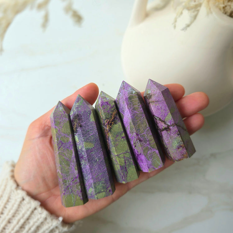 Rare Atlantasite Stichtite in Serpentine Tower Point Obelisk Australia