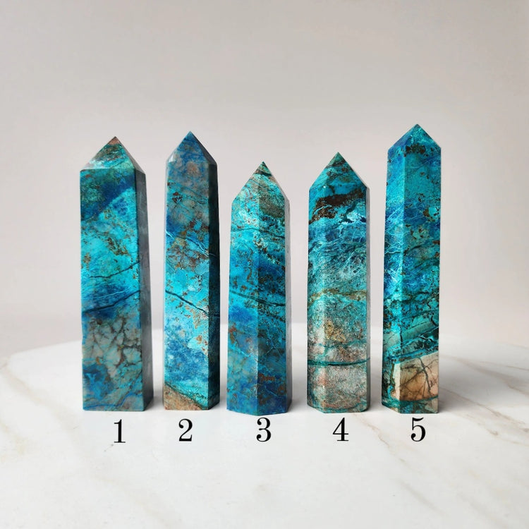 Chrysocolla Crystal Obelisk Tower Medium