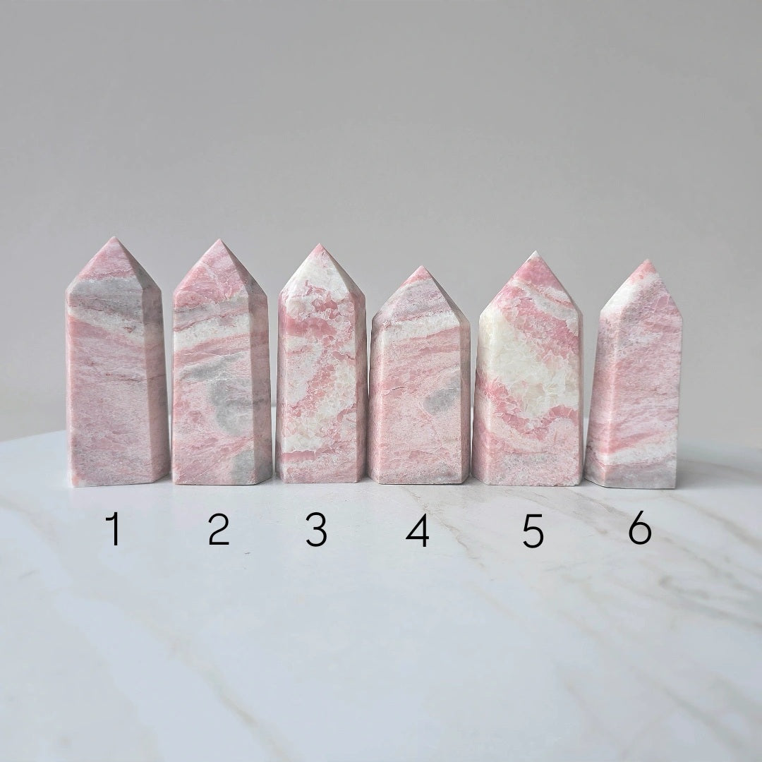 Pink Opal Crystal Tower Point Obelisk High Quality Peru Medium - Crystals and Me | Crystal Candles and Ethically Sourced Crystals