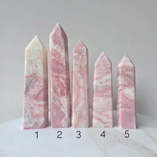 Pink Opal Crystal Tower Point Obelisk High Quality Peru Large - Crystals and Me | Crystal Candles and Ethically Sourced Crystals