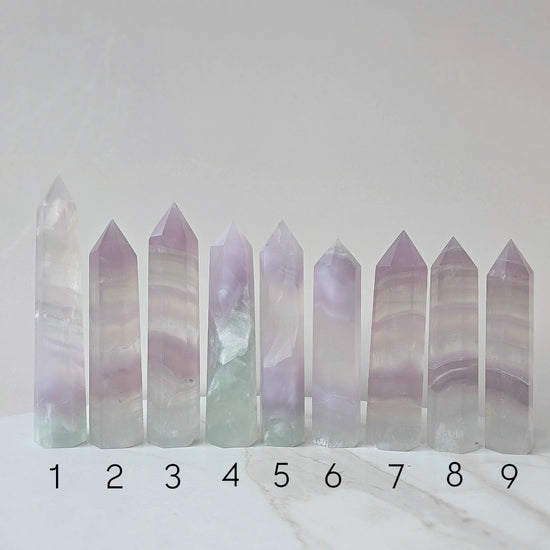 Rare Lavender Fluorite Crystal Yttrium Fluorite Tower Point Mexico High Quality Medium - Crystals and Me | Crystal Candles and Ethically Sourced Crystals