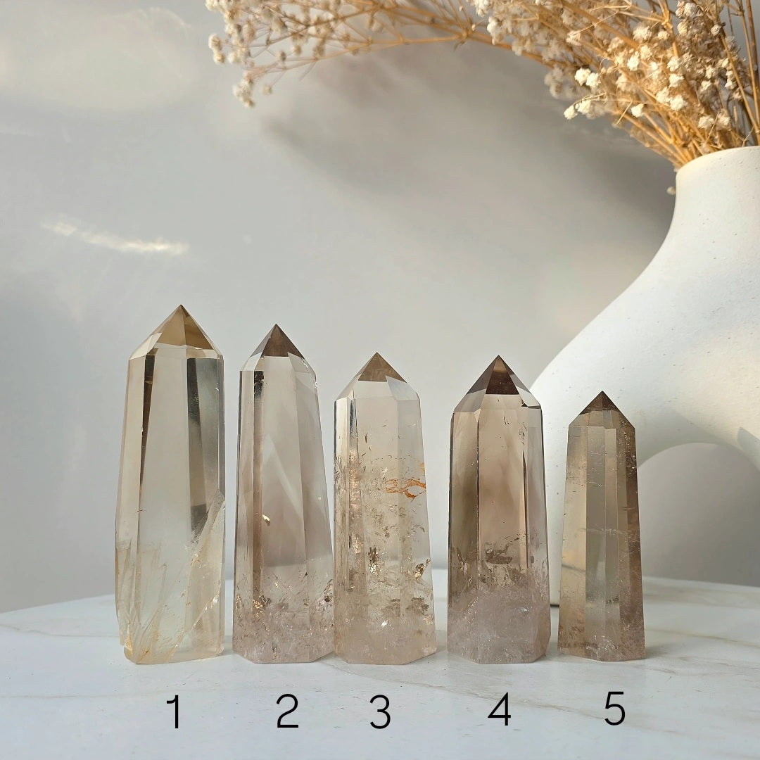 Natural Smokey Citrine Crystal Point High Quality Brazil - Crystals and Me | Crystal Candles and Ethically Sourced Crystals