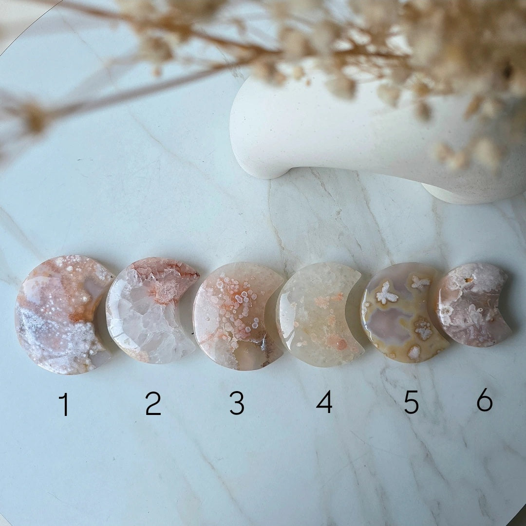 Flower Agate Crystal Moon Madagascar High Quality Small - Crystals and Me | Crystal Candles and Ethically Sourced Crystals