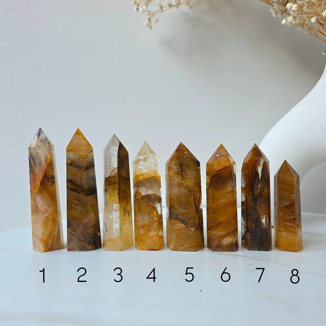 Golden Healer Crystal Point Tower High Quality Brazil - Crystals and Me | Crystal Candles and Ethically Sourced Crystals