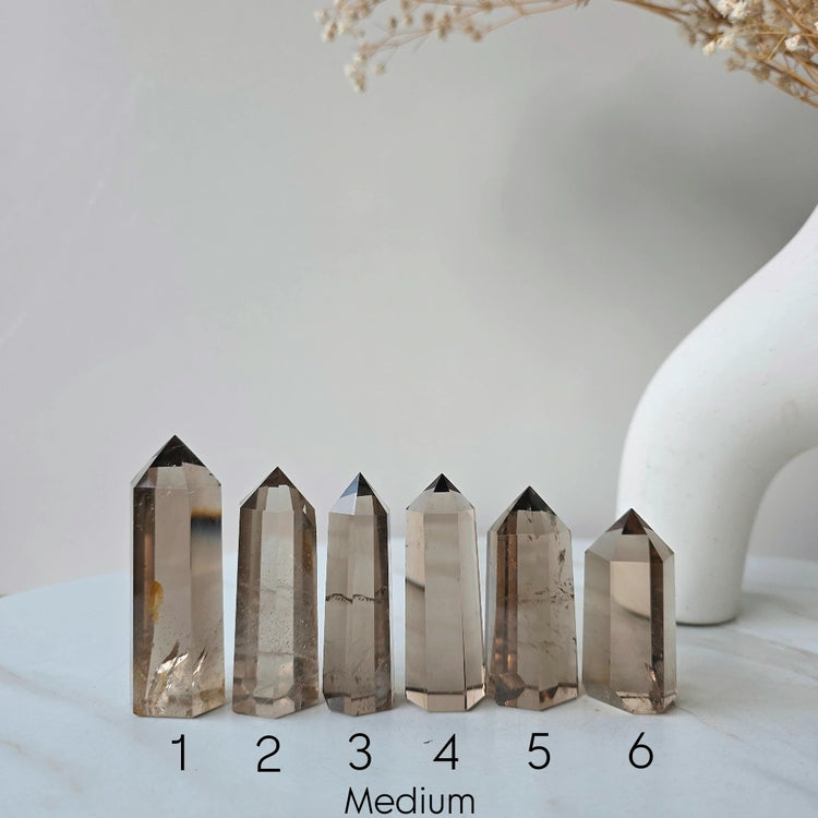 Natural Smokey Citrine Crystal Point High Quality Brazil Medium - Crystals and Me | Crystal Candles and Ethically Sourced Crystals