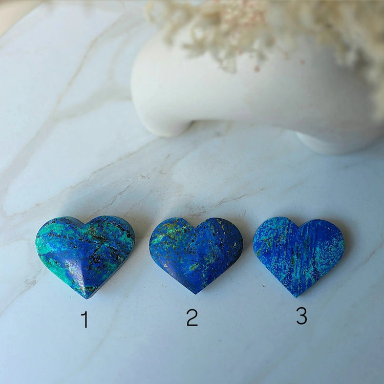 Azurite Malachite Crystal Heart High Quality Peru